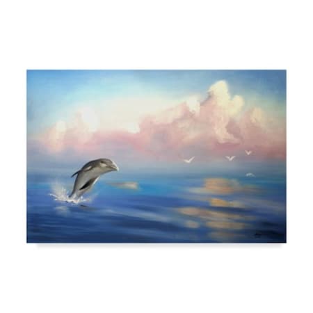 D. Rusty Rust 'Dolphin' Canvas Art,30x47